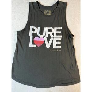 Spiritual Gangster Small Tank Women’s Muscle Pure Love Pink Heart Graphic